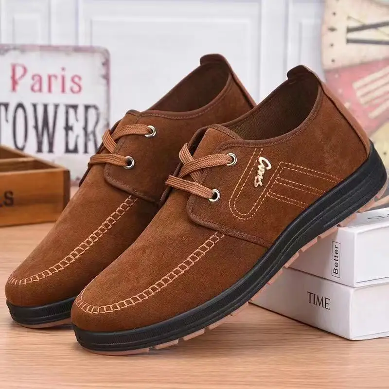 

Autumn and winter style Vintage Handmade Breathable Oxford Style Comfortable Casual Wearing-Resist Suede Leather Shoes for Men