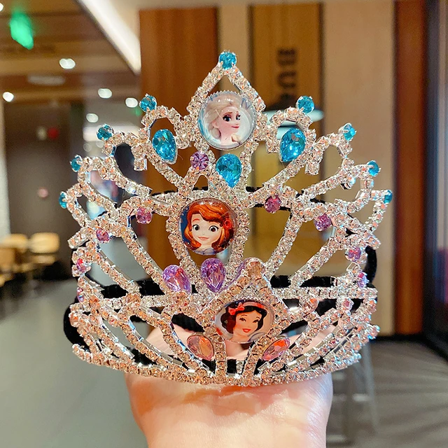 Bandeau de sauna Disney La Reine des Neiges pour filles, couronne Elsa,  cerceau de princesse de