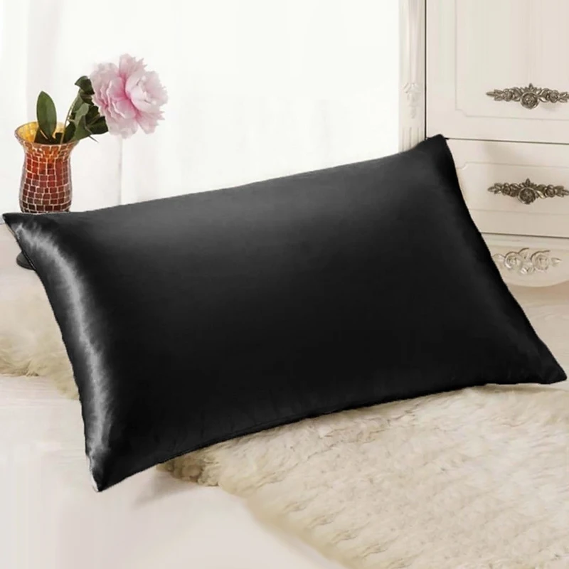 1/2Pcs Satijnen Kussensloop Effen Kleur Bed Kussenslopen Haar Schoonheid Huidverzorging Kussensloop Home Decor Comfortabele Kussen case