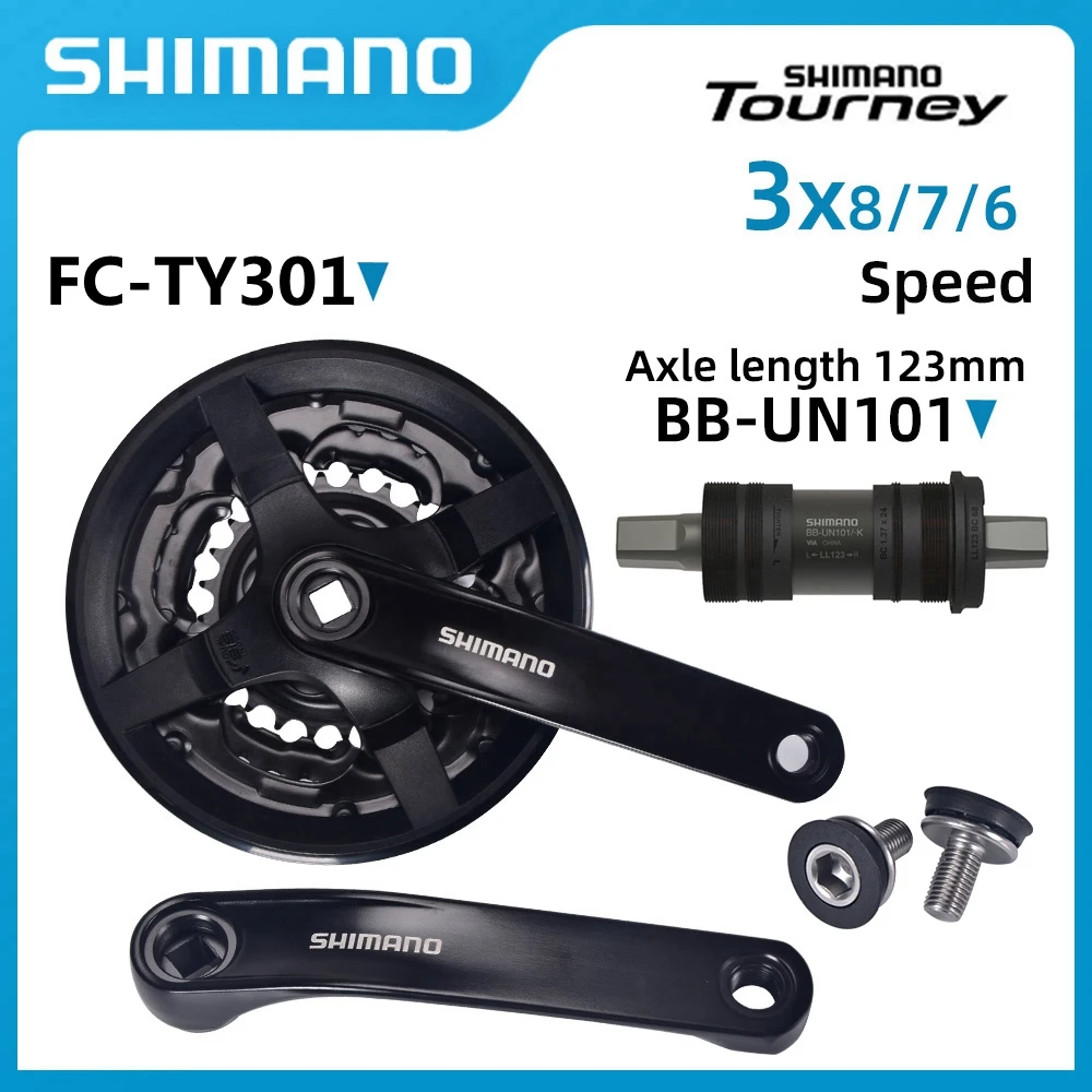 Đ&ugrave;i đĩa XE ĐẠP SHIMANO TOURNEY FC-TY301 BỘ Đ&Ugrave;I ĐĨA 3 TẦNG 42-34-24T M&atilde;
