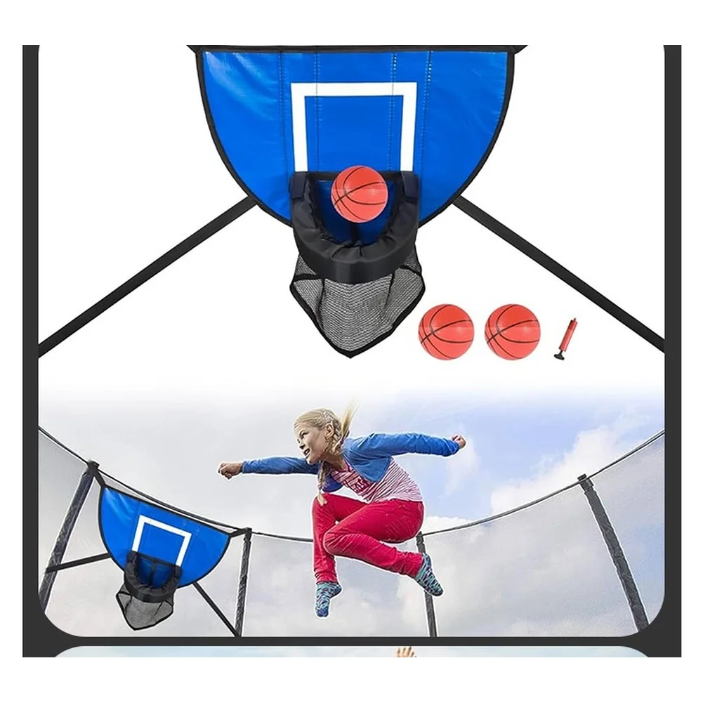 Wall Mounted Door Basketball Hoop Indoor Set for with Pearl Cotton Cushion and Oxford Cloth Cover Includes Foam Basketballs