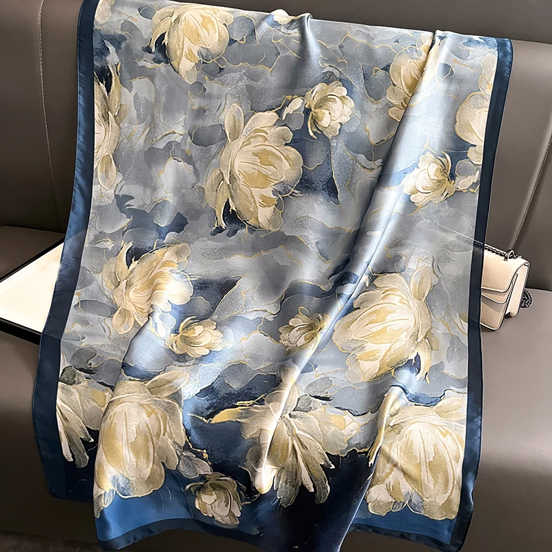 Spring Scarf Women's Luxury Design Scarf Silk Smooth Scarf Soft Muslim Headband Shawl Beach 85x180cm 3