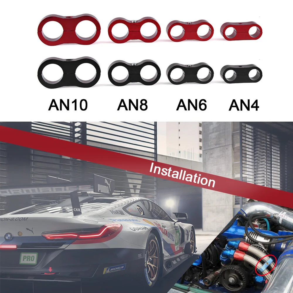 

AN Adapter Bracket Hex Allen Head Bolt for AN -4/6/8/10 SS Braided Hose Billet Aluminum Hose Separator CNC Car Part