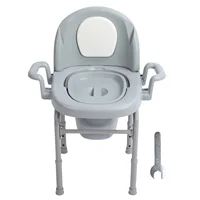 Bedside Commode Chair Bedside Commode Toilet Heavy Duty Sealed Lid Armrests with 2 Internal Buckets for Squat Toilet for Adults 1