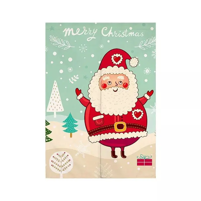Christmas Door Curtain Partition Curtain Festival New Year Decor Bedroom Kitchen Entrance Hanging Half-Curtain Doorway Curtain 4