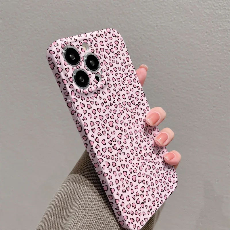 Leopard Print Hard Shell Phone Case - Stylish and Durable Protection