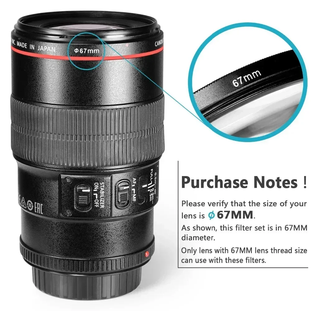 Lightdow 6 in 1 Camera Lens Filter Kit
