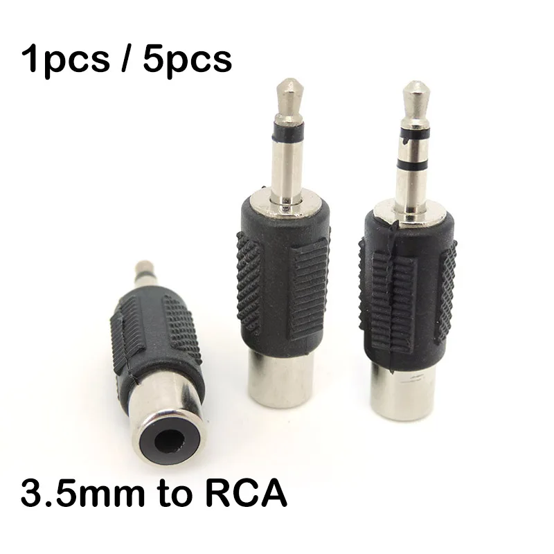 1/5pcs เสียง 3.5 มม.ชายสเตอริโอ RCA หญิง JACK 3.5 RCA หญิง 2/3 POLE ปลั๊กอะแดปเตอร์สําหรับเครื่องขยายเสียงหูฟัง P 1