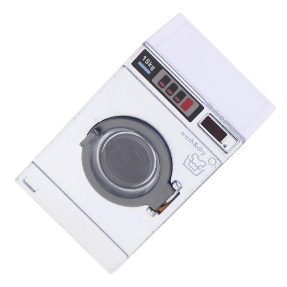 Mini Washing Machine Model House Laundry Kids Pretend Play Toy Tiny Decoration Washer Cake Topper Toilet Seat for Children 3