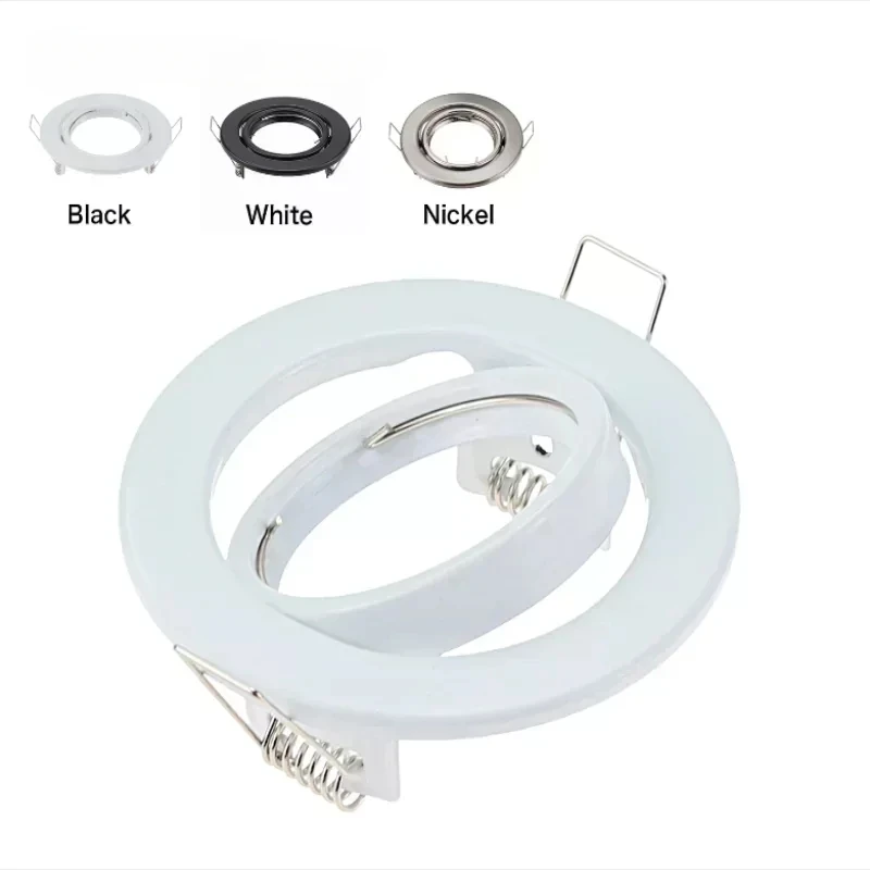 

Metal Round Adjustable LED Recessed Ceiling Light Frame for GU10 MR16 Bulb Fitting Mounted Spotlights Fixture