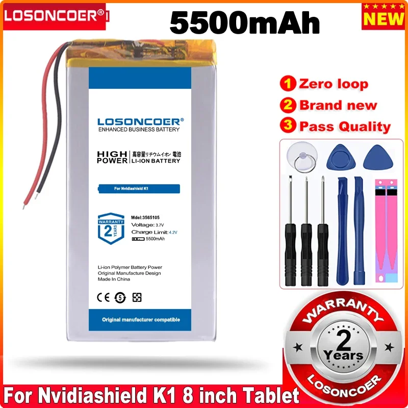 

LOSONCOER 0 Cycle 100% New K1 5500mAh Battery for Nvidiashield K1 8 inch Tablet PC For Nvidia Shield k1