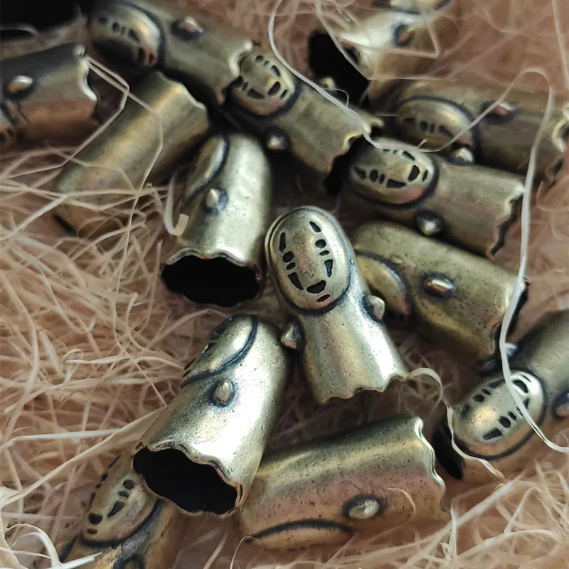 Faceless Man Retro Brass Copper EDC Paracord Beads Lanyard Pendants Knife Beads Umbrella Rope Cord Necklace Bracelet paracord accessories outdoor accessories paracord lanyard pendants