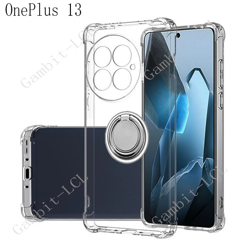 Premium TPU Silicone Phone Case with Back Ring Holder Bracket - Soft and Durable Protection
