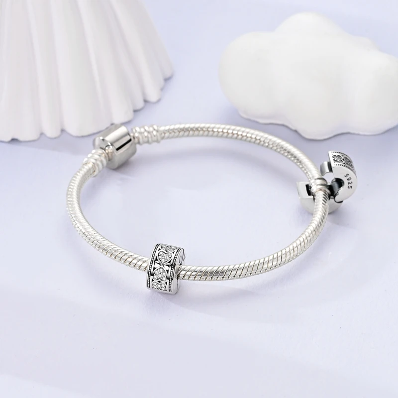 Silberne Clips aus 925er-Sterlingsilber, Sterne, Mond, Sonne, Gänseblümchen-Clip-Charms, Schmetterling, Sicherheitskette, passend für Original-Armbänder, DIY-Schmuck, Geschenke – Detail 6