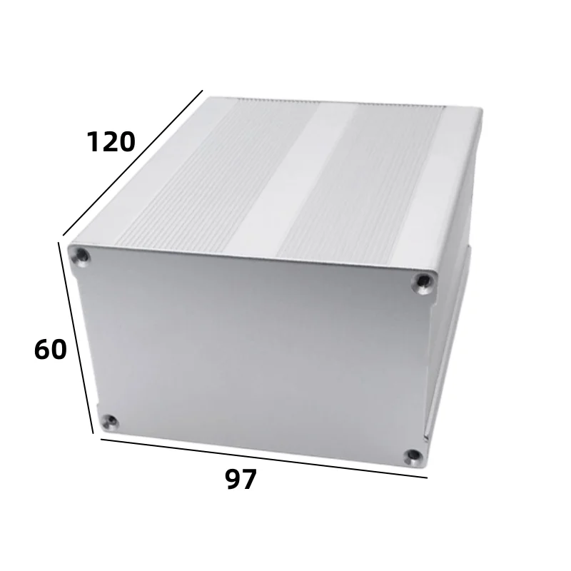 Alumínio Liga Caixa Alumínio Perfil Divisão Shell Bateria Caixas Circuito Placa 120x97x60 mm