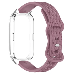 Premium Soft Silicone Wrist Strap - 3D Strap Case Accessory - Huawei Band 8 9 10 (Smoke Purple)