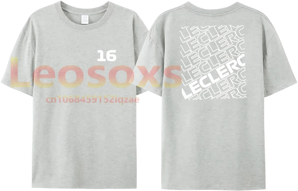 

[TEW] Summer Men's Simple Hot Selling F-1 Race Charles Leclerc Leosoxs T-Shirt 100% Cotton No. 16 Sports Women's Short Sleeve