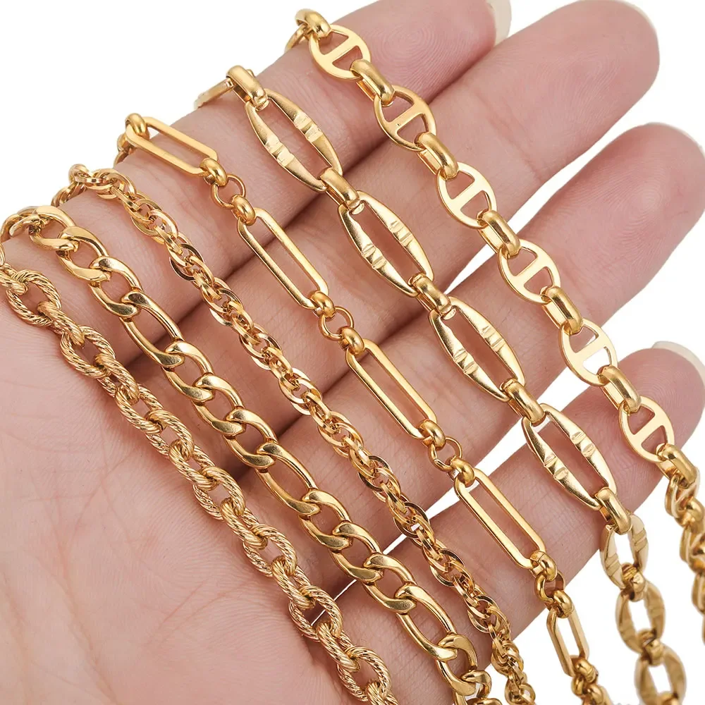 Stainless Steel Chains DIY Jewelry Materials for Necklace Bracelet 1 Meter