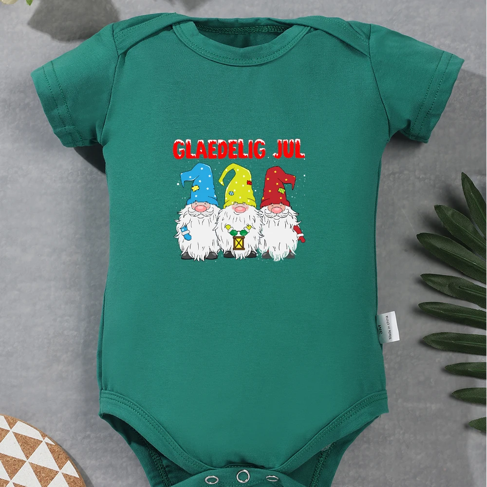 

Merry Christmas Newborn Clothes Pajamas Cartoon Cute Print Green Cotton Onesie 0-24M Baby Boy Girl Onesie Happy Holidays