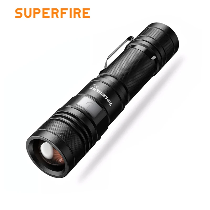 

SUPERFIRE ультра яркий фонарик, перезаряжаемый фонарик со встроенными бусинами, водонепроницаемый фонарик с увеличением яркости 18650, фонарики USB Type C