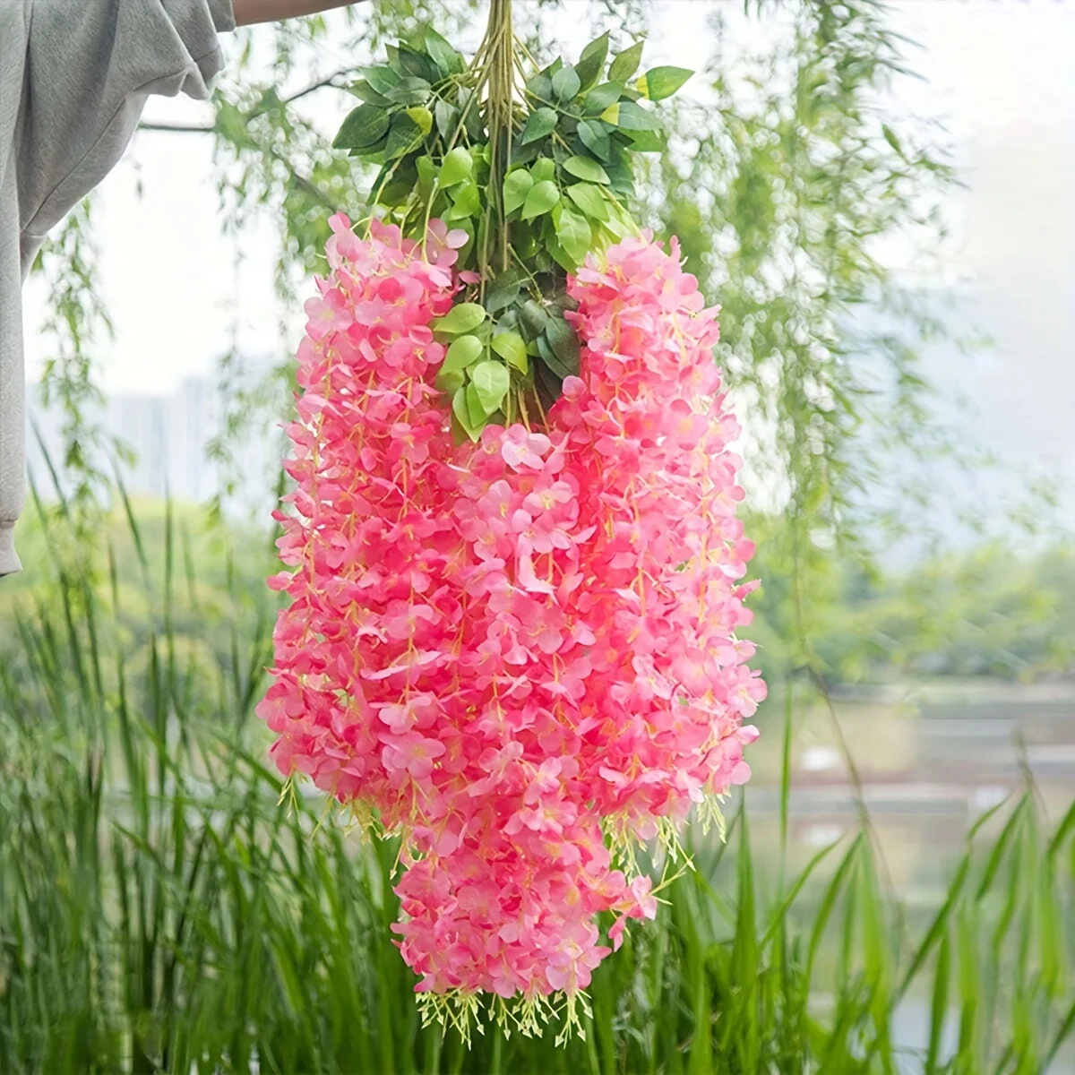 12pcs-Wisteria Artificial Flower Vine Belt Home Decoration