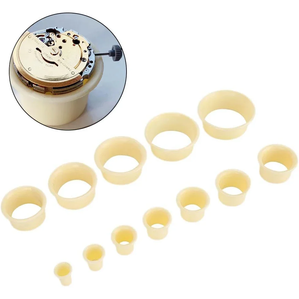Stackable Scratch-Free Plastic Watch Movement Holder Kit - 12-Piece Set