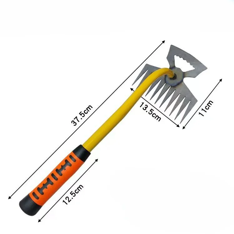 4/11 Tooth Weed Rake Handheld Garden Tool Manganese Steel For Weeding Soil Loosening Vegetable Harvesting Supplies garden rake,weed tool head,portable weeder,hand weeder,weed puller tool,weed puller,weed tool attachment