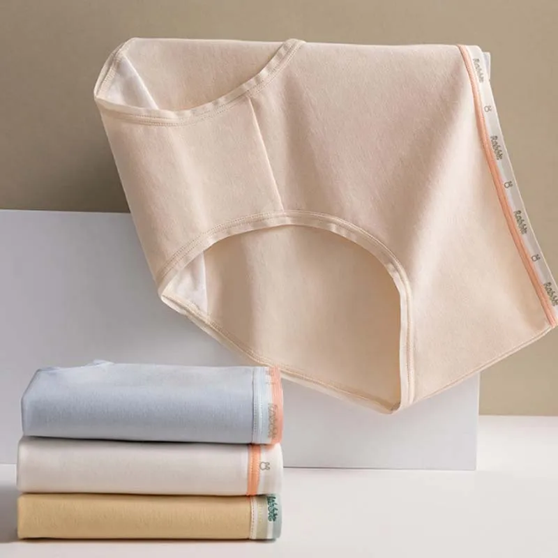 

Roseheart New Women Fashion Skin Blue White Mid Waist Panties M L XL Underwear Lingerie Briefs Cotton Brief Seamless Underpants