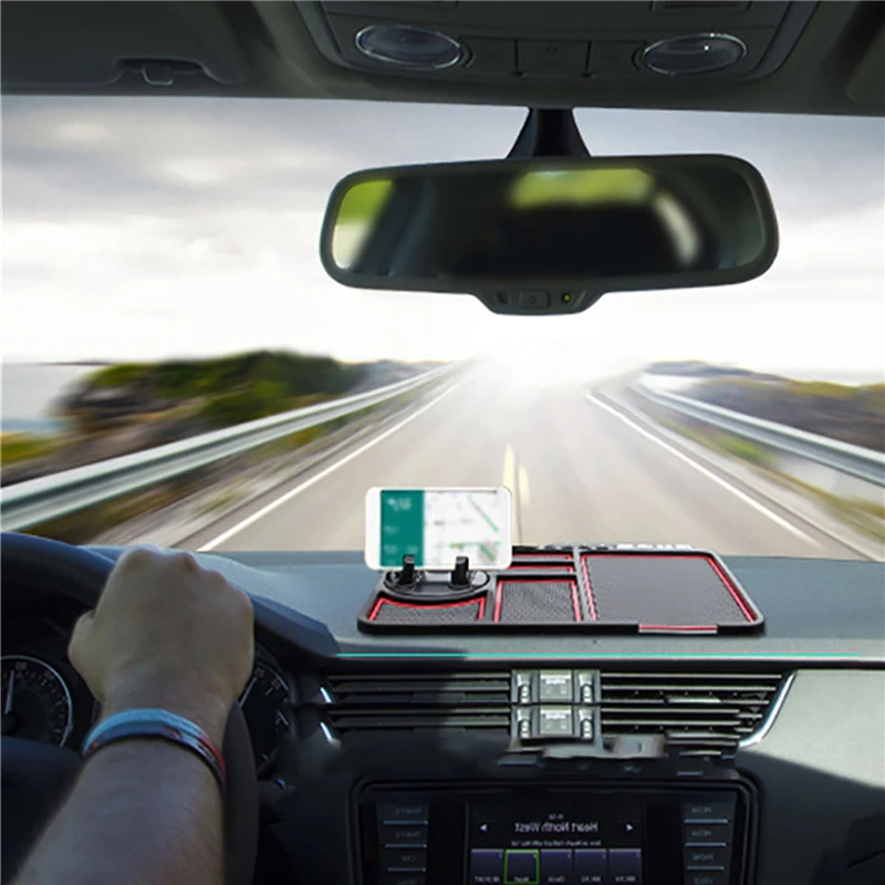 Non-Slip Phone Pad for 4-in-1 Car Parking Number Card Anti-Slip Mat Auto Phone Holder Sticky Anti Slide Dash Mount
