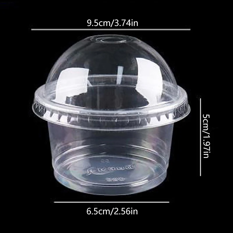250ml Disposable Salad Cup Transparent Plastic Dessert Bowl Container Ice Cream Desserts Bowls Plastic Cups With Lids 20pcs