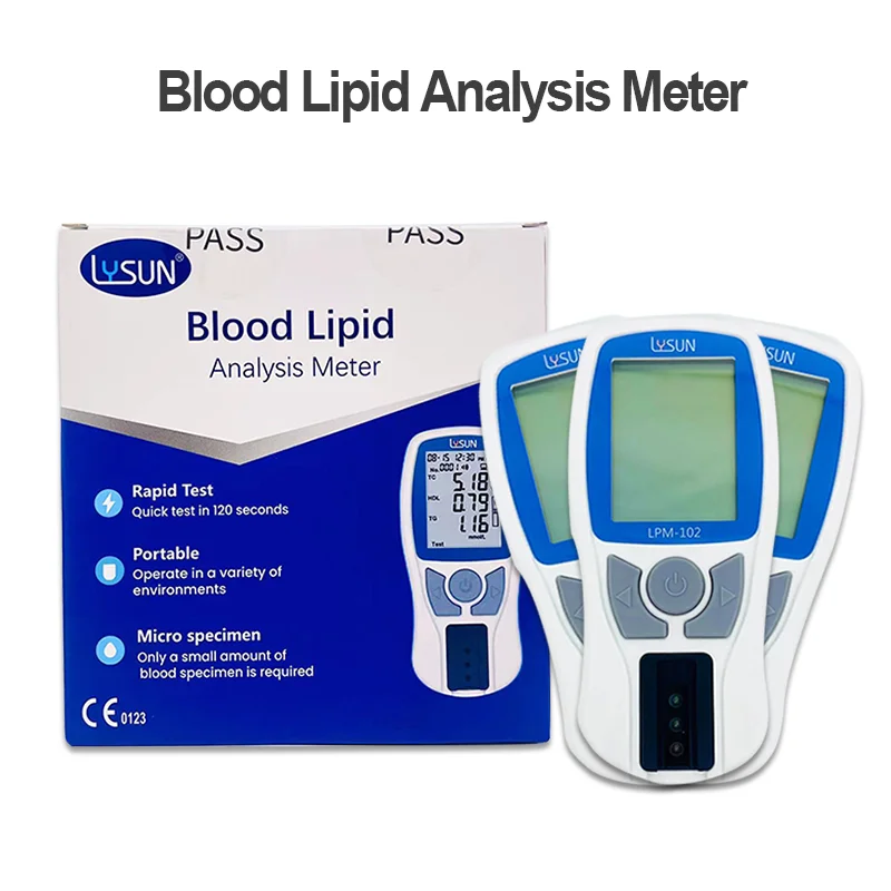 Portable Fat Analyzer,Total Cholesterol Home Testing Kit 25 Cholesterol Test Strips,25 Lancets
