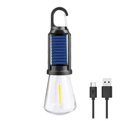 Solar Powered LED Camping Lantern - Portable, Waterproof, USB Rechargeable Light (Type 2 - USB and Solar)