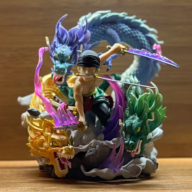 18 centímetros One Piece Zoro Anime Figuras Três Dragões Tornado Estilo  Ação Estatueta Gk Estátua Pvc Coleção Modelo Boneca Surpresa Presentes -  AliExpress