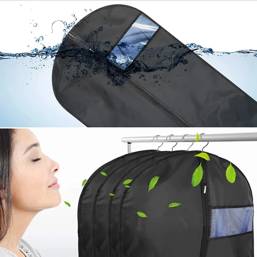 Waterproof Clothes Dust Cover Coat Suit Dress Protector Hanging Garment Bags Home Closet Organizer Dustproof Clothing Covers 5