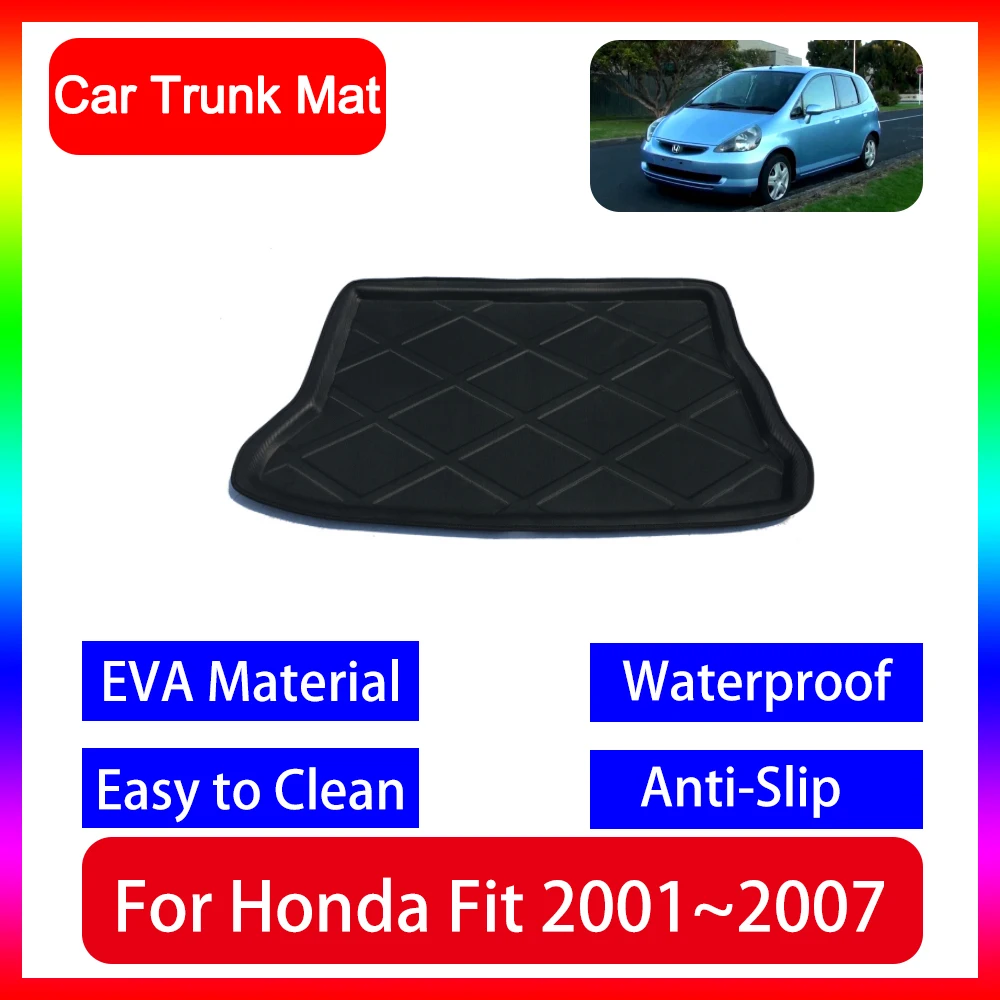 

Противоскользящий водонепроницаемый коврик для багажника для Honda Fit Jazz GD GE 2001 2002 2003 2004 2005 2006 2007 автомобильные водонепроницаемые аксессуары для интерьера