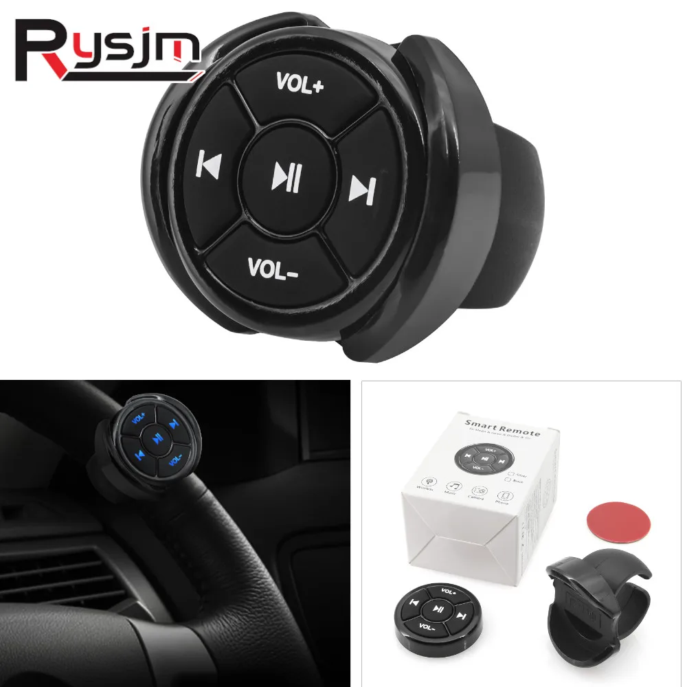 For Car Motorcycle Bike Steering Wheel Wireless Bluetooth-compatible Media Button Remote Controller 5 Keys Car DVD Music Player