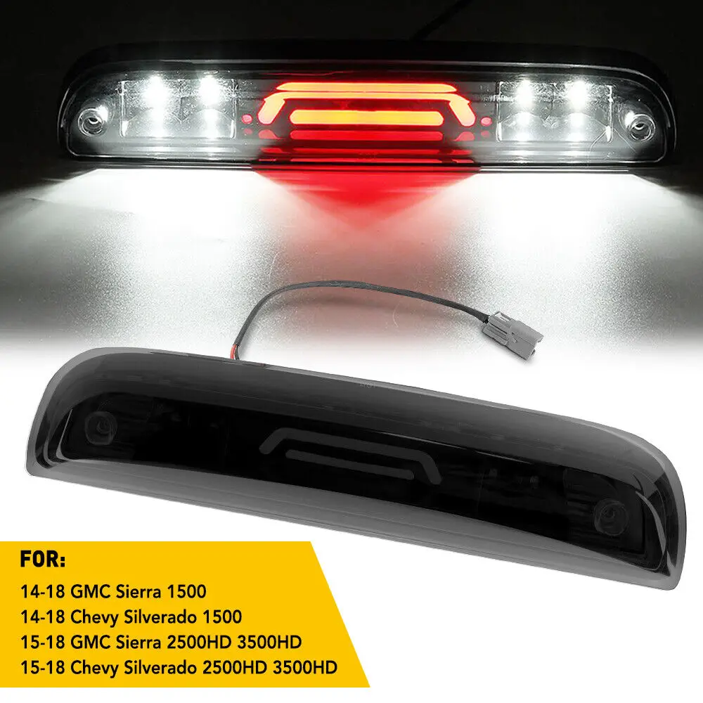

Red Led Third Brake Light Strobe Rear Center High Mount Stop Lamp For Chevy Silverado GMC Sierra 1500 2500HD 3500HD 2014-2018