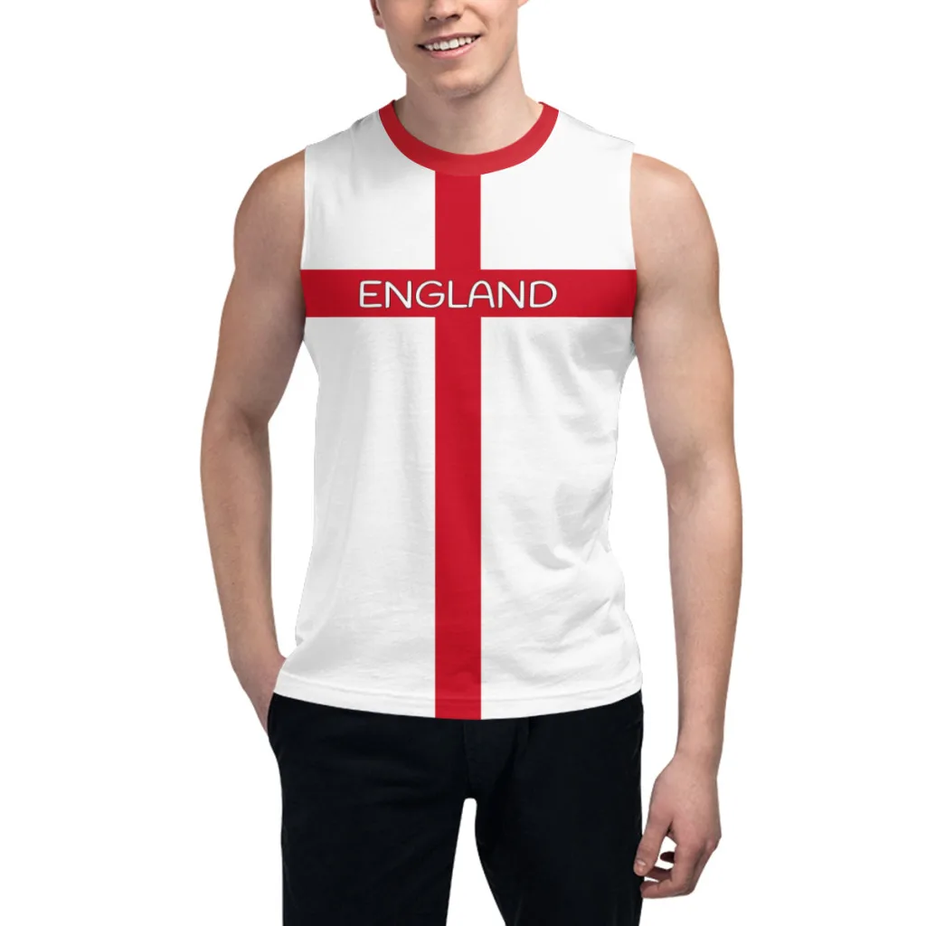 

Футболка мужская без рукавов с британским флагом, тренировочная майка с 3D рисунком британского флага для спортзала, фитнеса, бега, баскетбола
