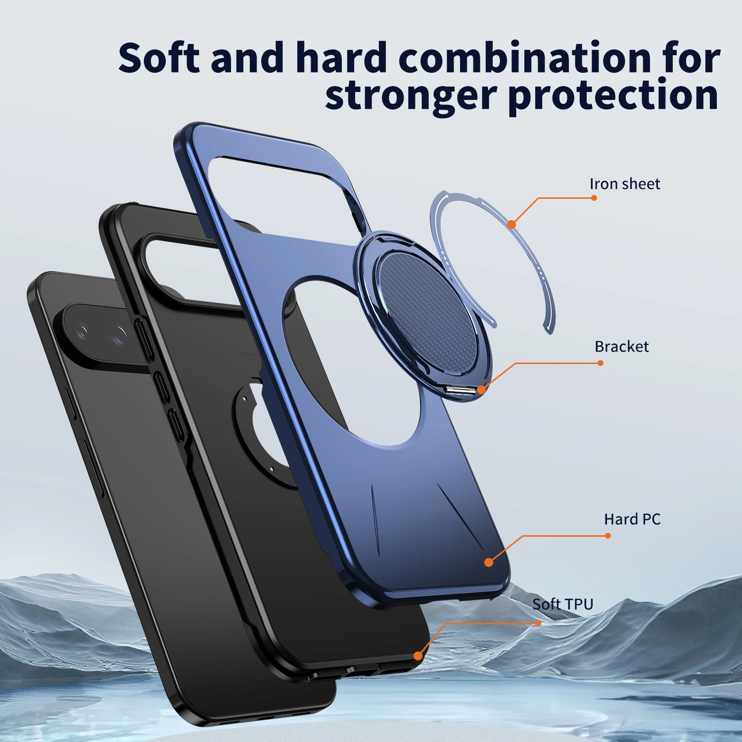 360° Magnetic Bracket Shockproof Armor Case with Stand Holder