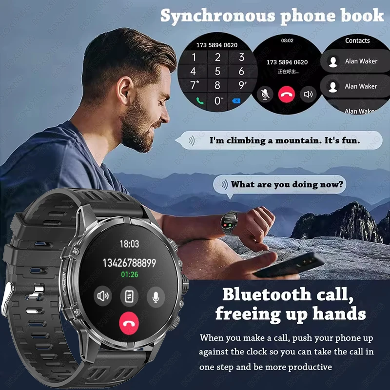 Rugged Military Smart Watch Men Heart Rate Outdoor Watch Waterproof 1.75" Al Voice HD Bluetooth Call Smart Watch For Android lOS 5