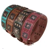Genuine Leather Wide Dog Collar Leash Set Durable Padded Dog Collars Luxury Metal Rivet Pet Necklace With Rope for Dogs Pitbull 2