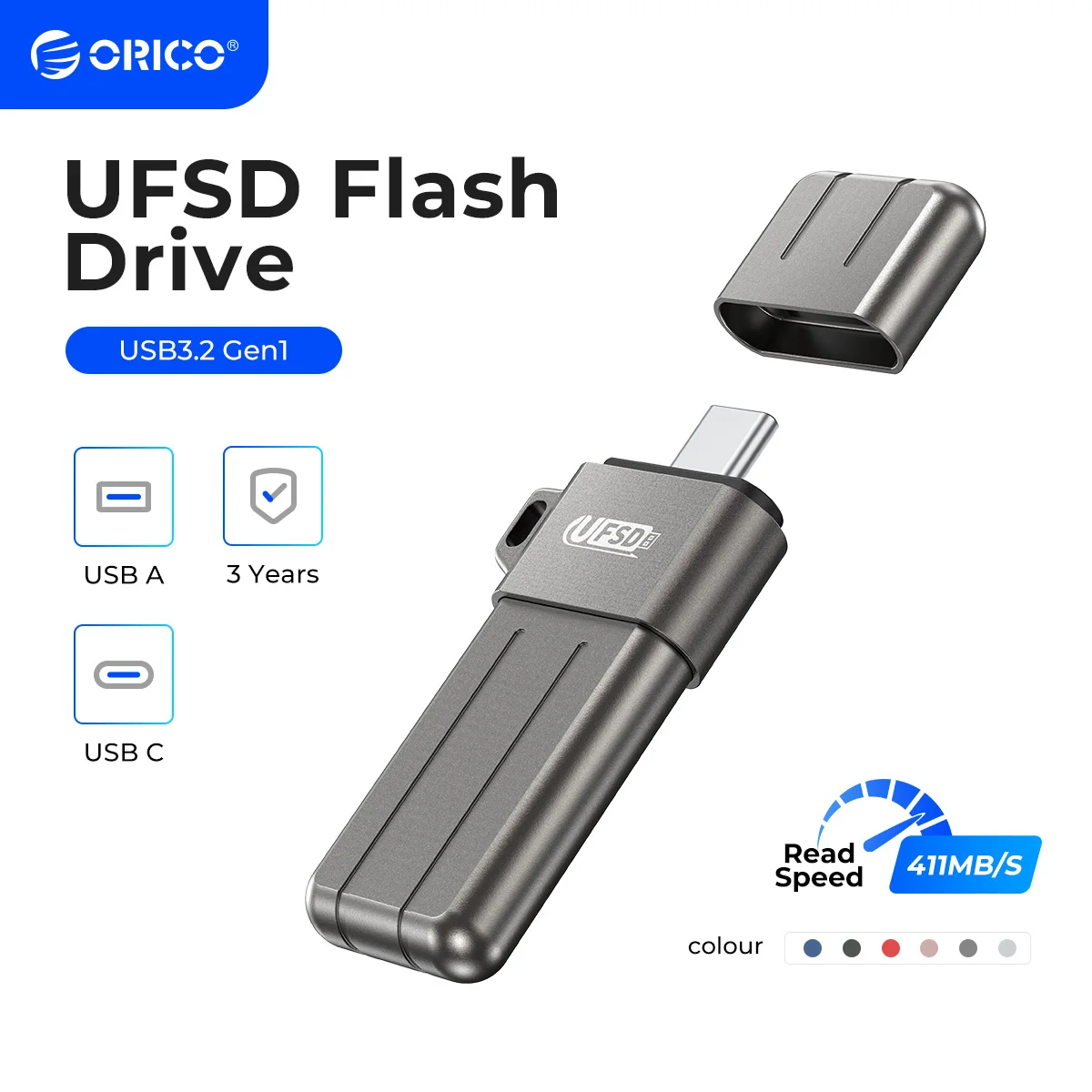 

ORICO UFSD All Metal 512GB USB Flash Drive 411MB/S Pen Drives 256GB 128GB 64GB USB Stick Type C Pendrives Memory Stick U Disk