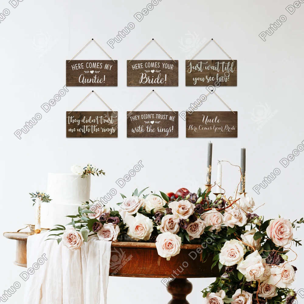 Putuo Decor Wedding Signs Wooden Hanging Signs Friendship Wooden Pendant Plaque Wood for Living Room Decoration Wedding Decor wooden sign