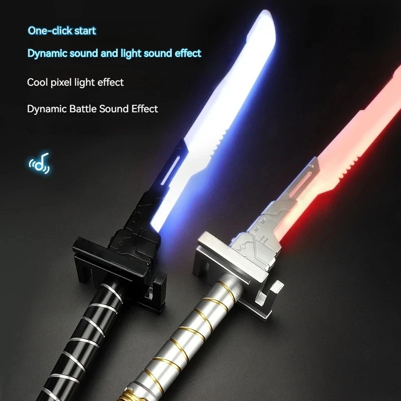 

71cm 2-in-1 Laser Sword Seven-Color Laser Sword Toy with LED Lights Streamer Effect Fierce Battle Parent-child Interaction Toy