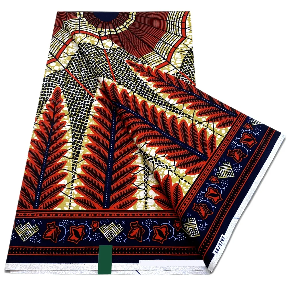 Wholesale Ankara Fabric Guaranteed Veritable Real African Wax Print Fabric 100% Cotton 6 yards Soft Material Wedding Dresses 4