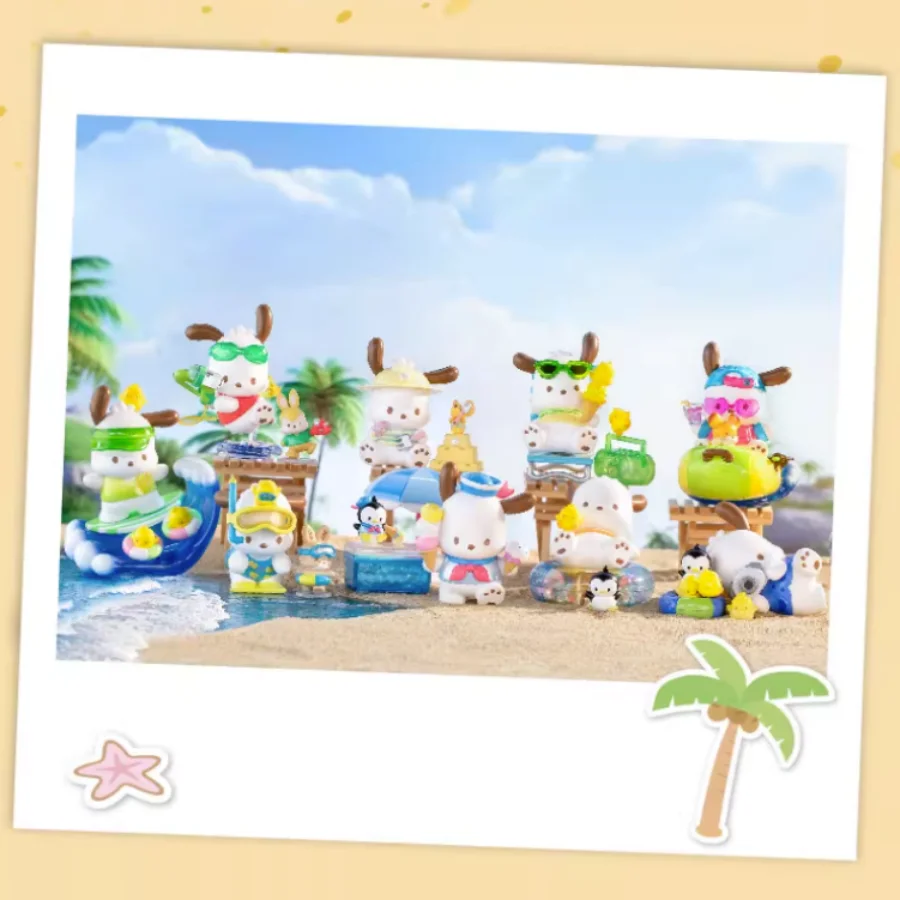 

Sanrio Pacha Dog Holiday Beach Series Blind Box Trendy Fun Animation Peripheral Pvc Figures Cute Ornaments Mystery Box Toy Gift