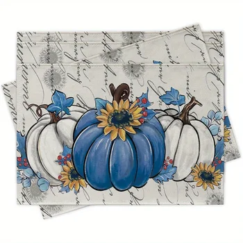Blue and White Pumpkin Placemats 1