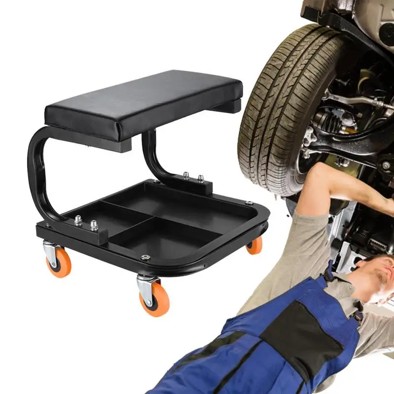 Garage Stool On Wheels Rolling Work Mechanics Stool With Wheel Heavy