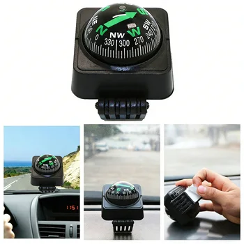 Bussola per auto, bussola di navigazione per cruscotto, bussola per auto, barca, escursioni all'aperto, attrezzatura da campeggio pieghevole portatile
