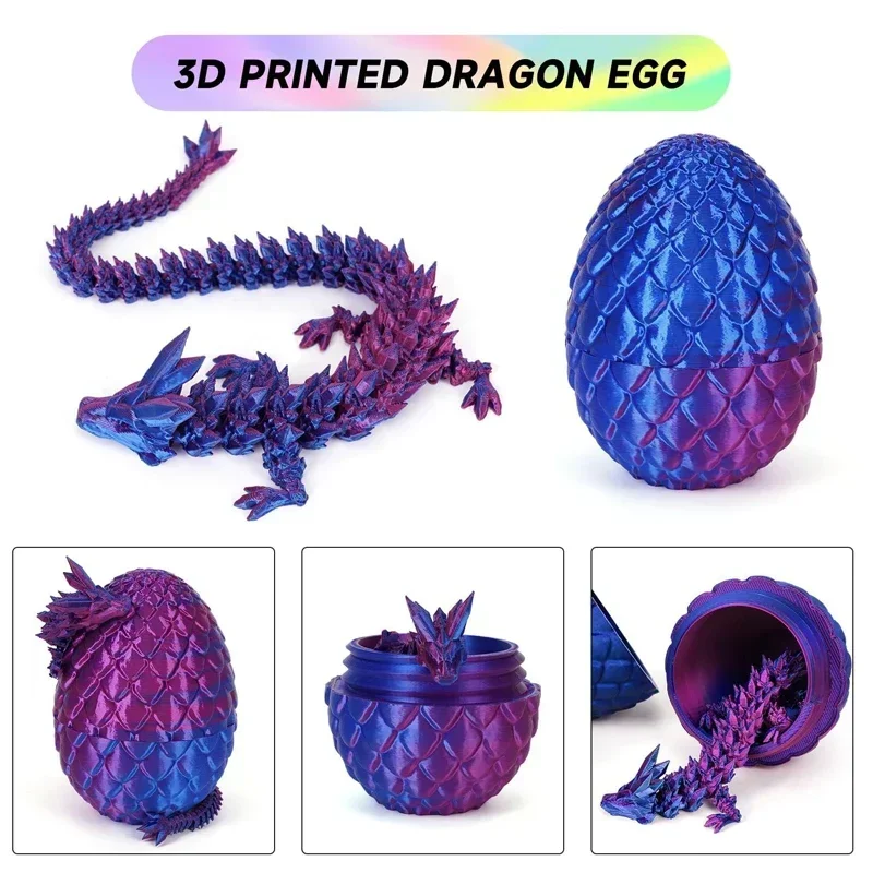 3D Printed Articulated Dragon Egg – Movable & Rotatable Fantasy Model! 2